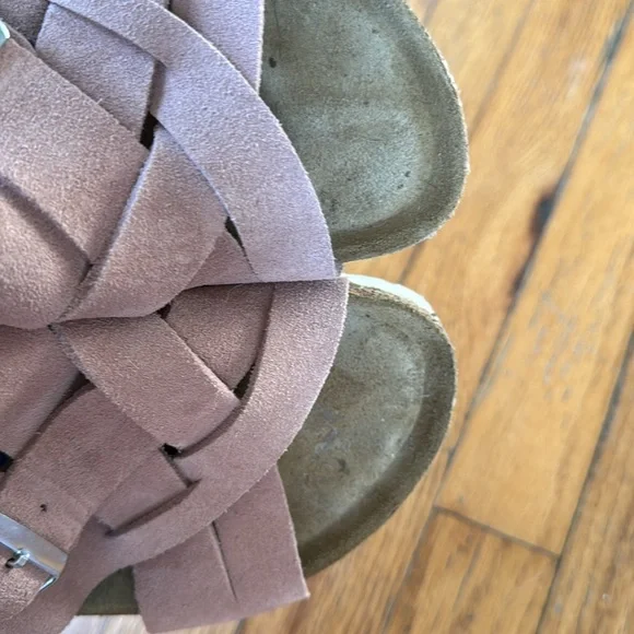 Birkenstock Lugano pink clay suede Women's Blush Sandals 38 - Picture 4 of 9